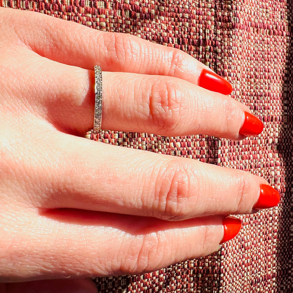 Slim & Balanced Diamond Eternity Band in 18k White Gold