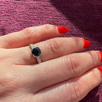 Sapphire Engagement Ring with Crisp Platinum Details