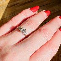 Trilogy Engagement Ring with Cognac Center Diamond