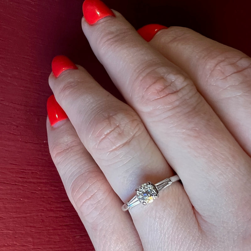 Cartier Old Mine Cut & Baguette Diamond Platinum Ring