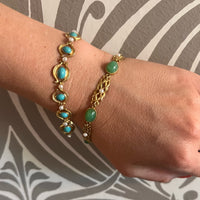 Golden Leaves and Jade Art Nouveau Bracelet