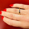 French Cut Sapphire in Curvaceous Gold Band by 720