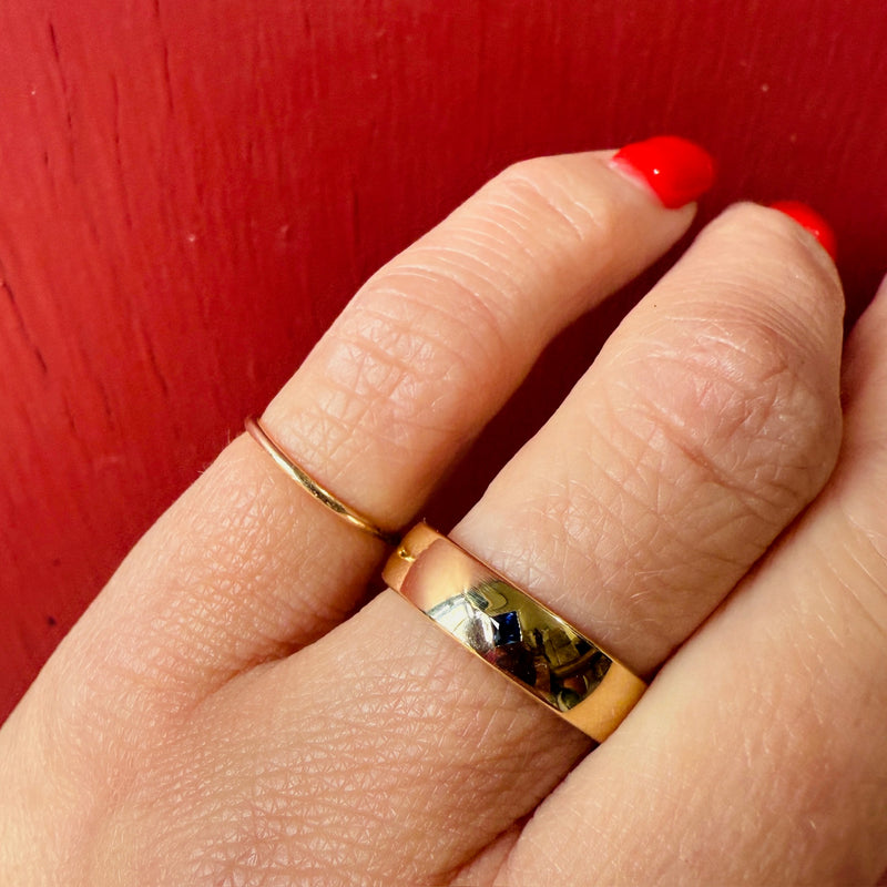 French Cut Sapphire c. 1910 in Recycled Gold Band by 720