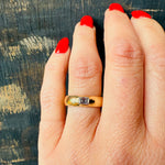Retro Baguette Diamond in Glossy Gold Band by 720