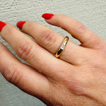 Deco Carré Cut Diamond in Tapered Gold Band by 720