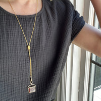 Victorian Gold Filled Rope Chain with Pearl-Set Slide