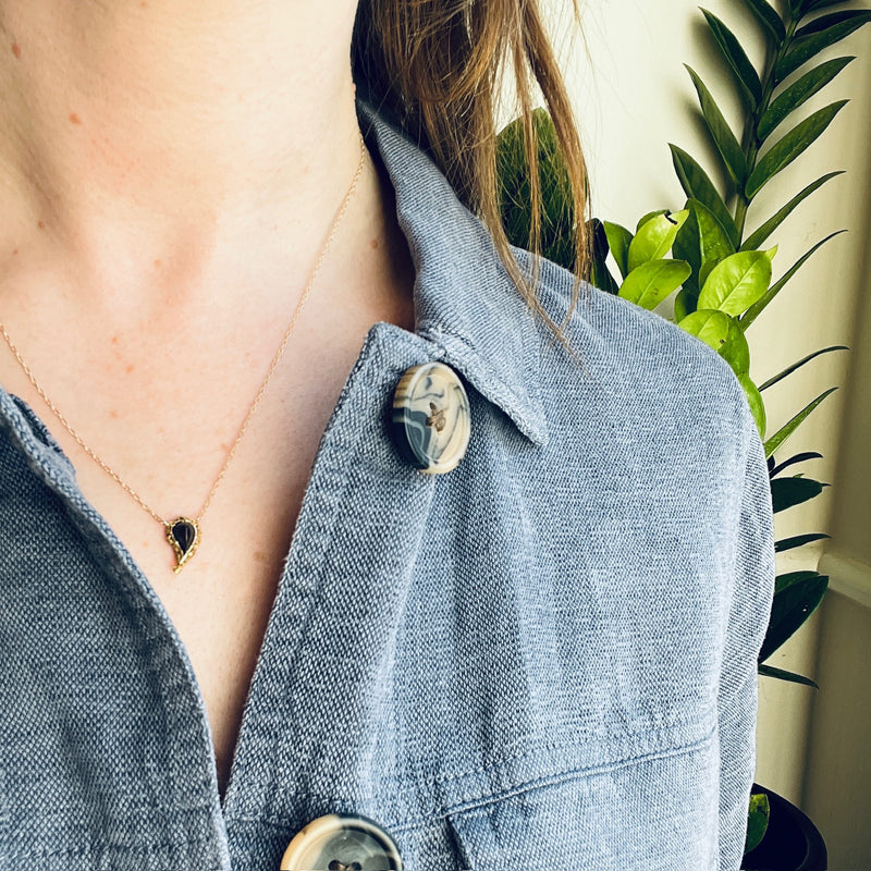 Alaskan Gold Rush Petrified Tusk & Nugget Necklace