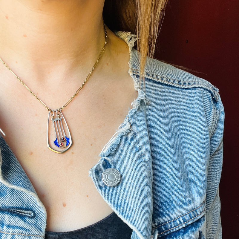 Jugendstil Garnet & Enamel Necklace