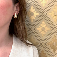 Large Modern Recycled 14k Gold Teardrop Earrings