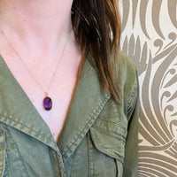 Regal Amethyst in Gold Bezel Pendant
