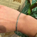Sterling Silver Bars & X's Engraved Bangle