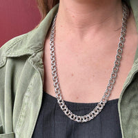Substantial 950 Grade Silver Double-Link Chain