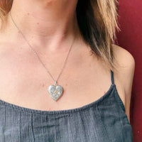 Mid Century Engraved Sterling Silver Heart Locket