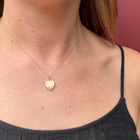 Engraved Leaves & Pinstripes Gold Filled Heart Locket