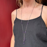 Sterling Negligee Necklace with Amethyst Beads
