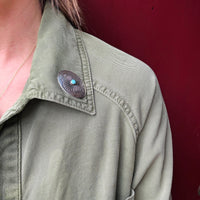 Hand Made Sterling & Turquoise Rocker Design Brooch