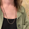 Gold Filled Victorian Guard Chain with Pearl-Set Slide