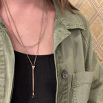 Gold Filled Victorian Guard Chain with Pearl-Set Slide