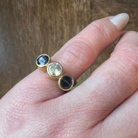 Diamond & Sapphire 1980s Trilogy Ring