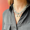 Petite Sterling & Turquoise Squash Blossom Necklace