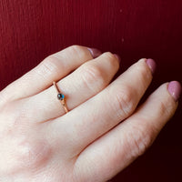 Dainty Sapphire Cabochon in Edwardian Solitaire Ring