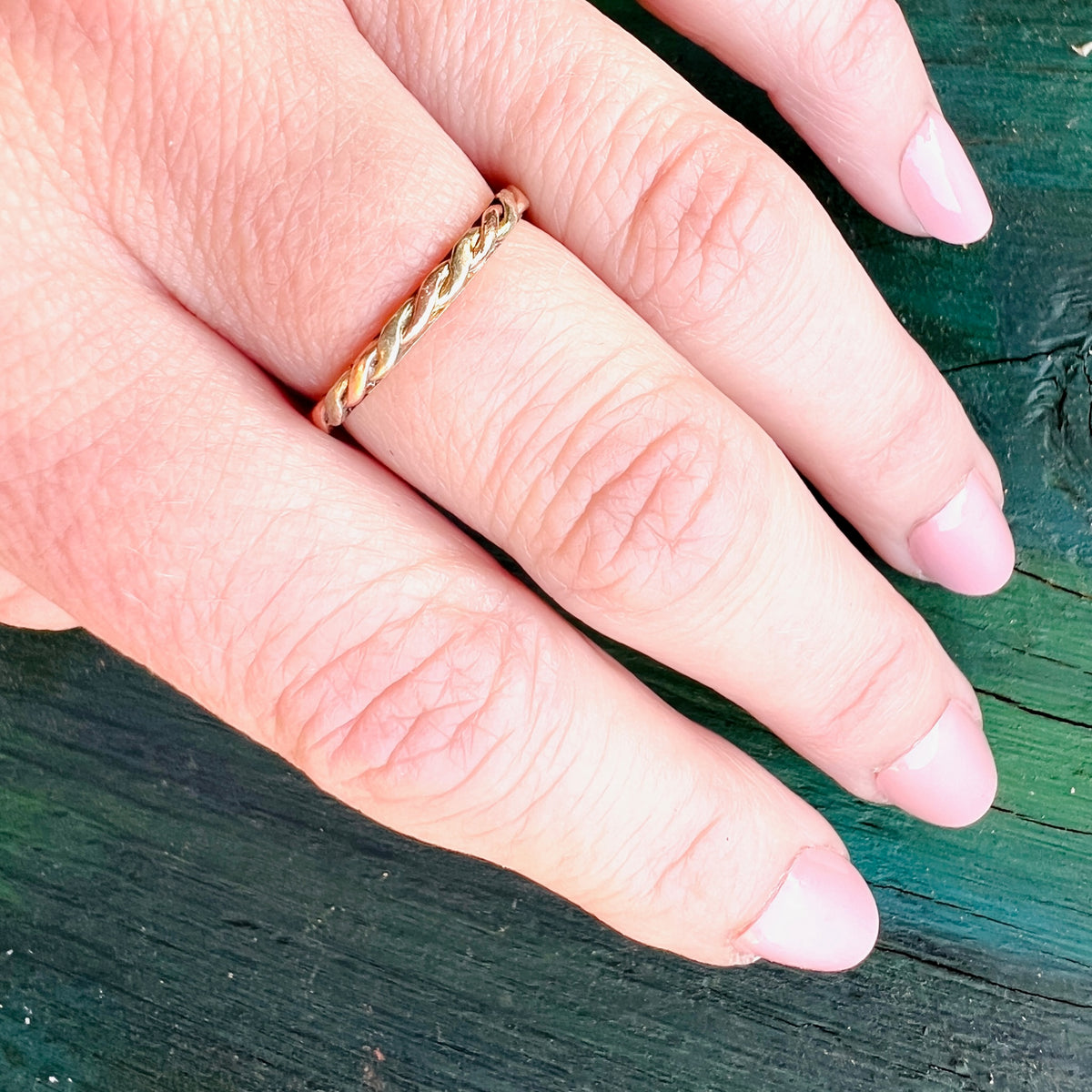 Twisted Rose & Yellow Gold Band