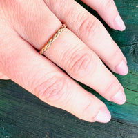 Twisted Rose & Yellow Gold Band