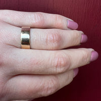 Wide 14k Gold Flat Band with Gravitas