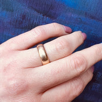 Mid-Century Half Round 5.7mm Wide Gold Band
