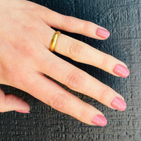 Satisfying 18k Gold Half Round Band Engraved "Sergio"