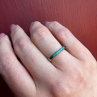 Slim Sterling Band with Malachite & Turquoise Inlay