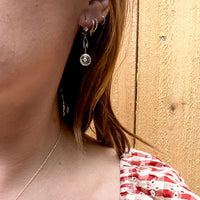 Delicate Deco Drop Earrings in Two-Tone Gold & Diamonds