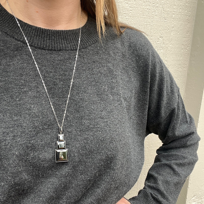 French Art Deco Marcasite Necklace by Lespous