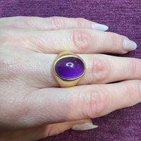 Heavy Gold & Amethyst Signet Ring