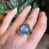 Antonio Pineda's Blue Moonstone & Silver Statement Ring