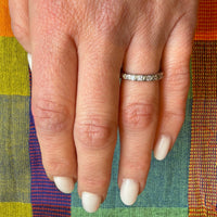 Art Deco Diamond Wedding Band with Fine Engraving