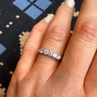 Sparkling Five Diamond & Platinum Wedding Band