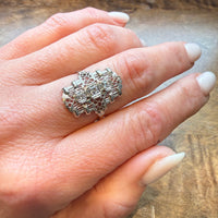 Enchanting Diamond & White Gold Filigree Knuckle Ring