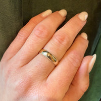 Half Round 14k Gold Band with Milgrain Size 7.5