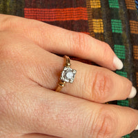 Appealing Two-Tone Retro Diamond Solitaire Ring