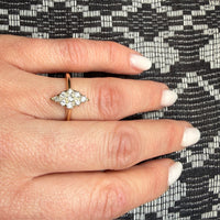 Fierce Little Old Mine Cut Diamond Navette Ring