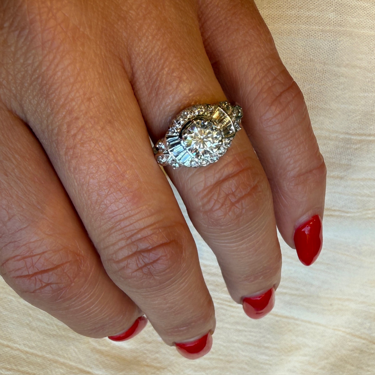 Stunning Mid Century Diamond Engagement Ring