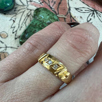 Antique Chester Old Mine Cut Diamond & 18ct Gold Band