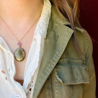 Adorable Brass Locket Enameled with Roses