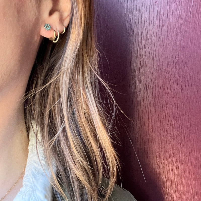 Tiny Edwardian Flower Stud Earrings