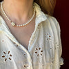 Pearl Choker with Adorable Flower Clasp