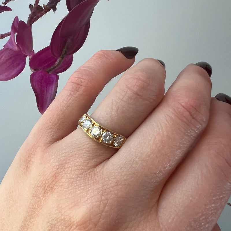 Luxurious 1.15tcw Diamond Contour Band in 18k Gold