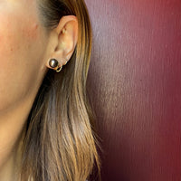 Decadent Tahitian Black Pearl Stud Earrings