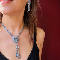 Icy Blue Rhinestone Necklace & Earring Set by Kramer