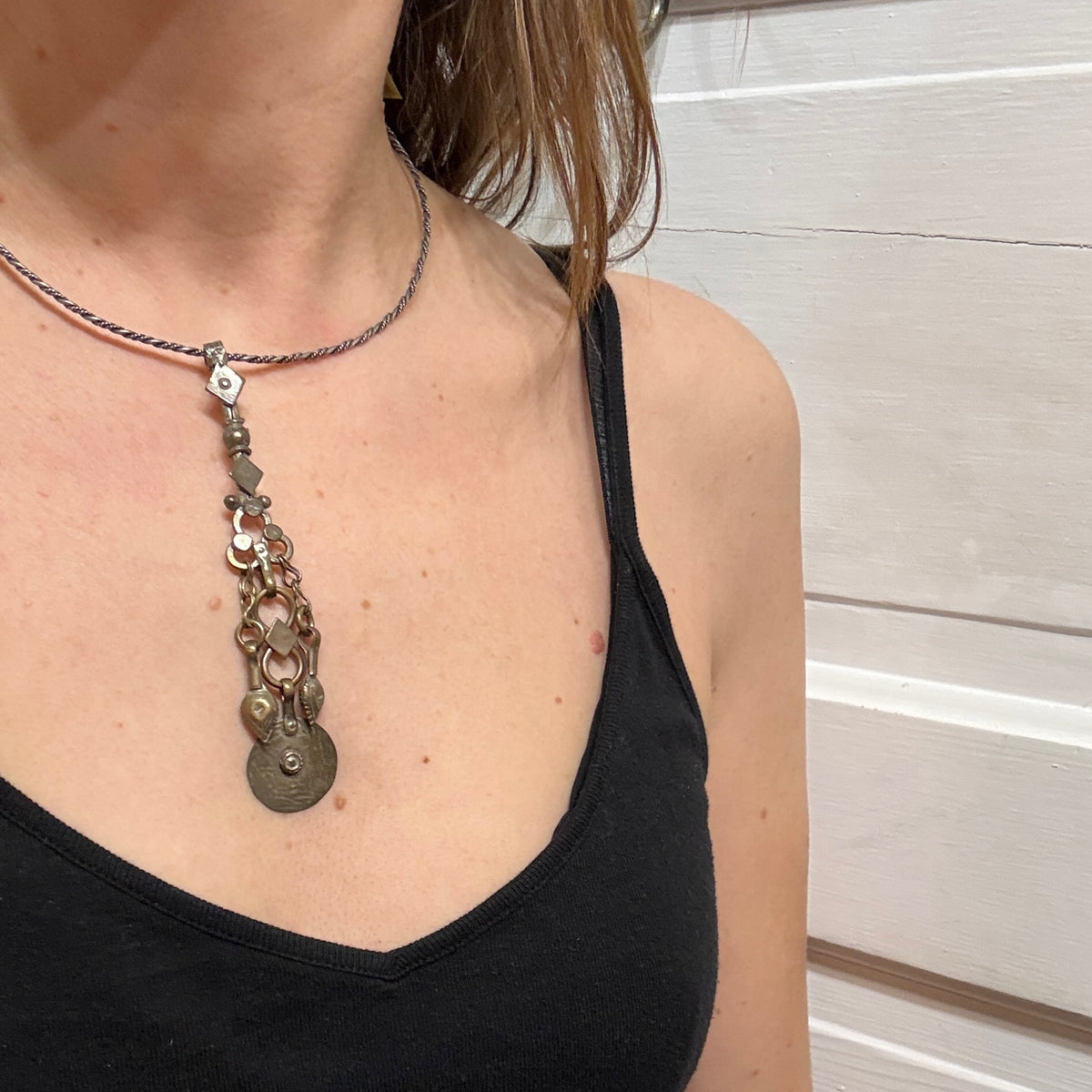 African Dangle Pendant on Torc by Ancient Influences
